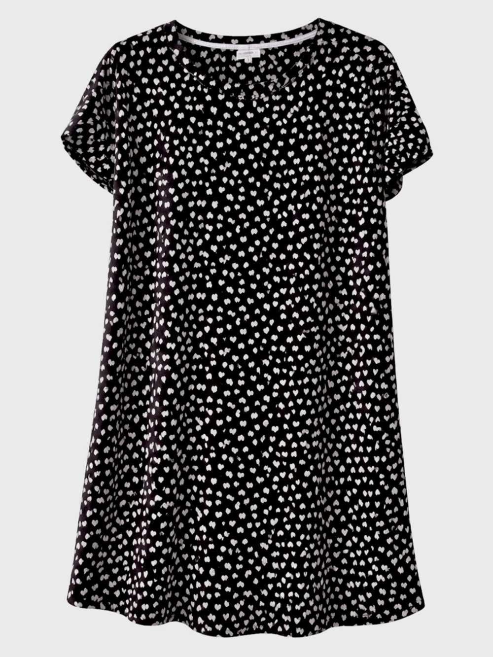 Anne Klein Black and White Heart-Print Chemise
